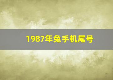 1987年兔手机尾号