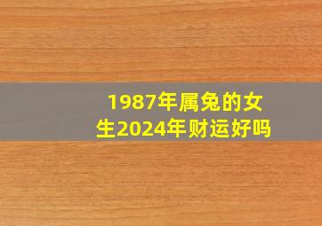 1987年属兔的女生2024年财运好吗