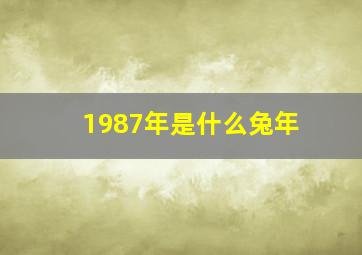 1987年是什么兔年