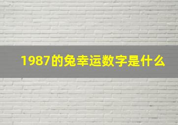 1987的兔幸运数字是什么