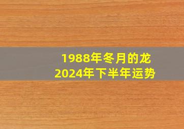 1988年冬月的龙2024年下半年运势