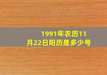 1991年农历11月22日阳历是多少号