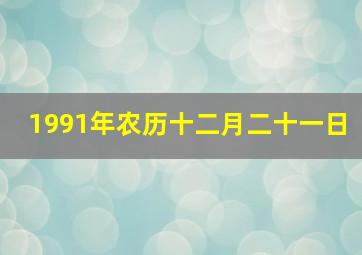 1991年农历十二月二十一日