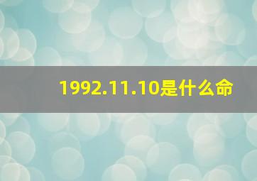 1992.11.10是什么命