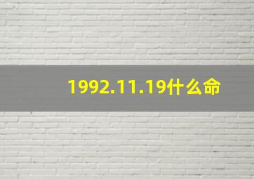 1992.11.19什么命