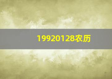 19920128农历