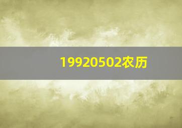 19920502农历