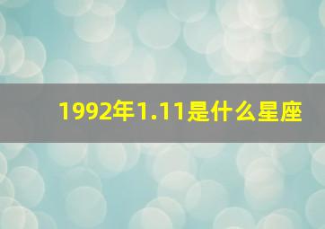 1992年1.11是什么星座