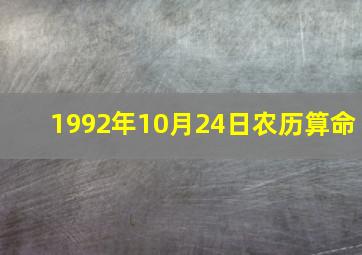 1992年10月24日农历算命