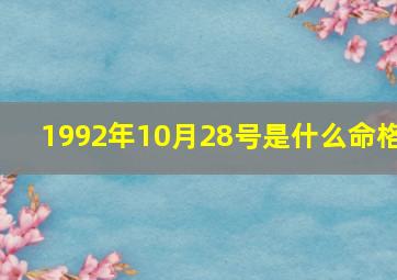 1992年10月28号是什么命格