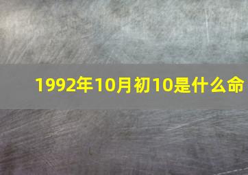 1992年10月初10是什么命