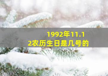 1992年11.12农历生日是几号的