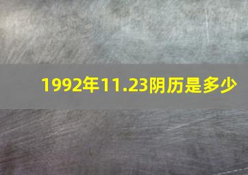 1992年11.23阴历是多少