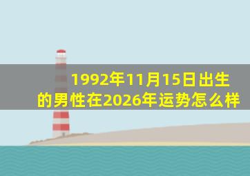 1992年11月15日出生的男性在2026年运势怎么样