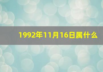 1992年11月16日属什么