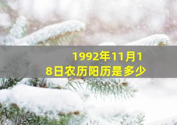 1992年11月18日农历阳历是多少