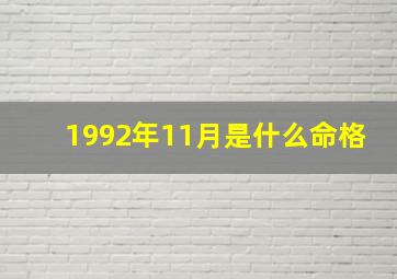 1992年11月是什么命格