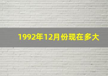 1992年12月份现在多大