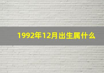 1992年12月出生属什么