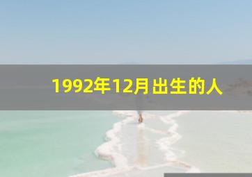 1992年12月出生的人