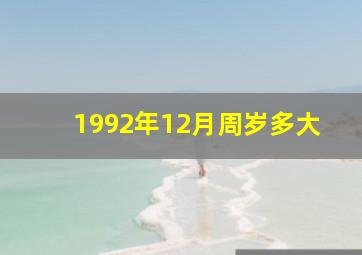 1992年12月周岁多大