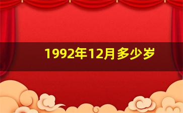 1992年12月多少岁