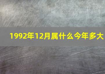 1992年12月属什么今年多大