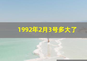 1992年2月3号多大了