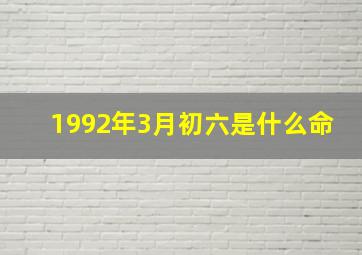 1992年3月初六是什么命