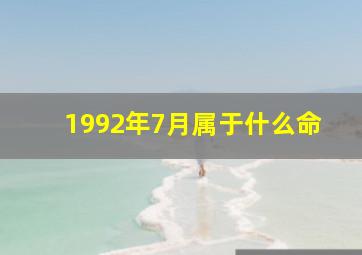 1992年7月属于什么命