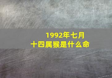 1992年七月十四属猴是什么命