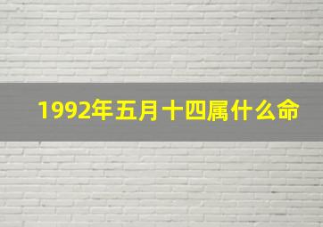 1992年五月十四属什么命