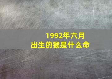 1992年六月出生的猴是什么命