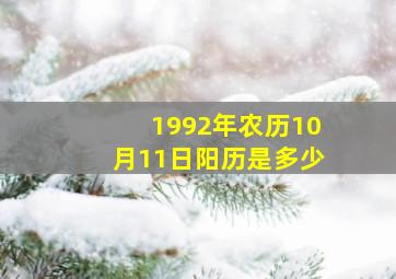 1992年农历10月11日阳历是多少