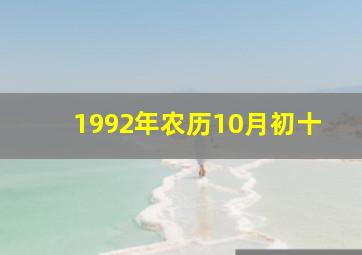 1992年农历10月初十