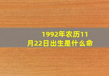 1992年农历11月22日出生是什么命