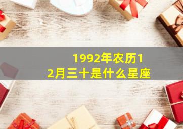 1992年农历12月三十是什么星座