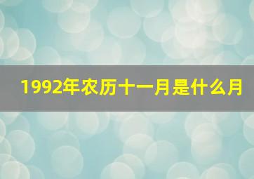 1992年农历十一月是什么月