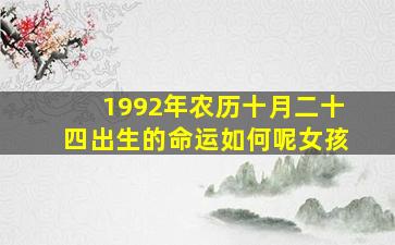 1992年农历十月二十四出生的命运如何呢女孩