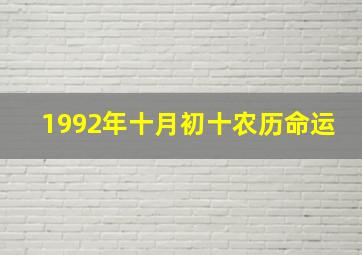 1992年十月初十农历命运