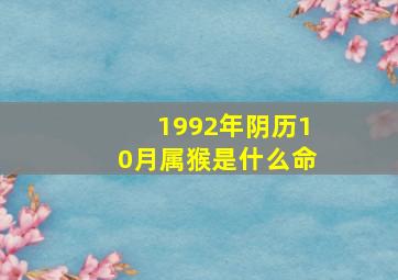 1992年阴历10月属猴是什么命