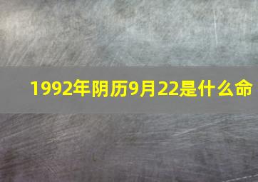 1992年阴历9月22是什么命