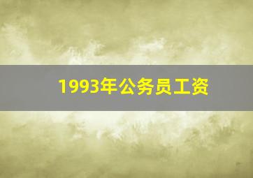 1993年公务员工资