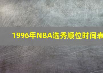 1996年NBA选秀顺位时间表