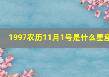 1997农历11月1号是什么星座