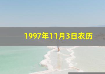 1997年11月3日农历