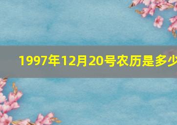 1997年12月20号农历是多少