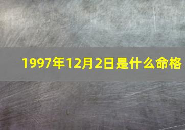 1997年12月2日是什么命格