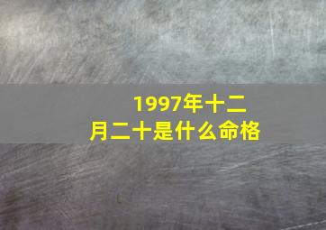 1997年十二月二十是什么命格