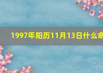 1997年阳历11月13日什么命